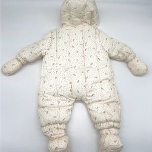 ZARA New Quilted Fleece Coveralls - New Kids | Color: Beige | Size: 3-6 months